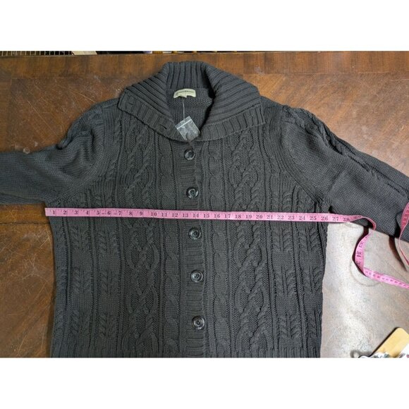 St John's Bay Women's Black Cardigan Cable-Knit Sweater NWOT Size 3X - Picture 4 of 10